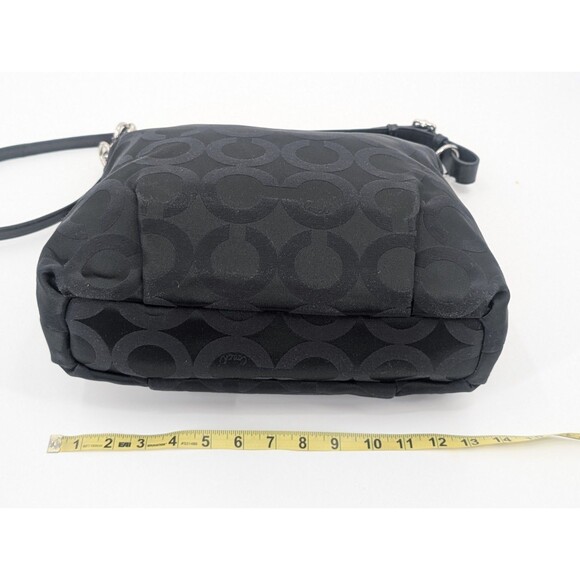 Coach Madison Black Op Art Sateen Isabelle Jacquard Signature 21121 Shoulder Bag - Picture 9 of 12